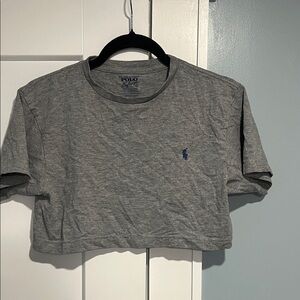 Polo by Ralph Lauren Heather Gray Cropped Crew Tee